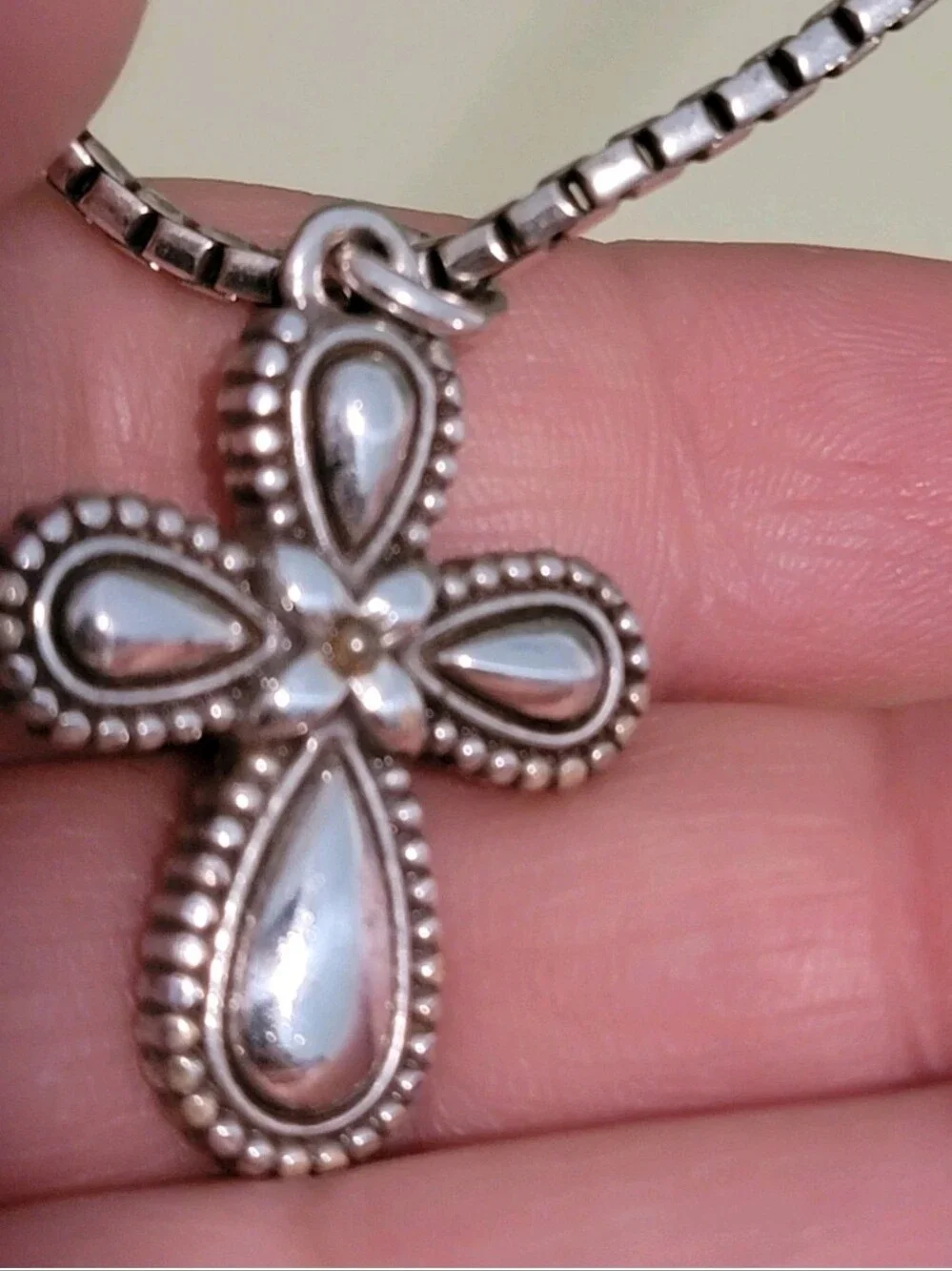 Brighton Silver & Gold Reversible Grace Cross Pendant/Necklace